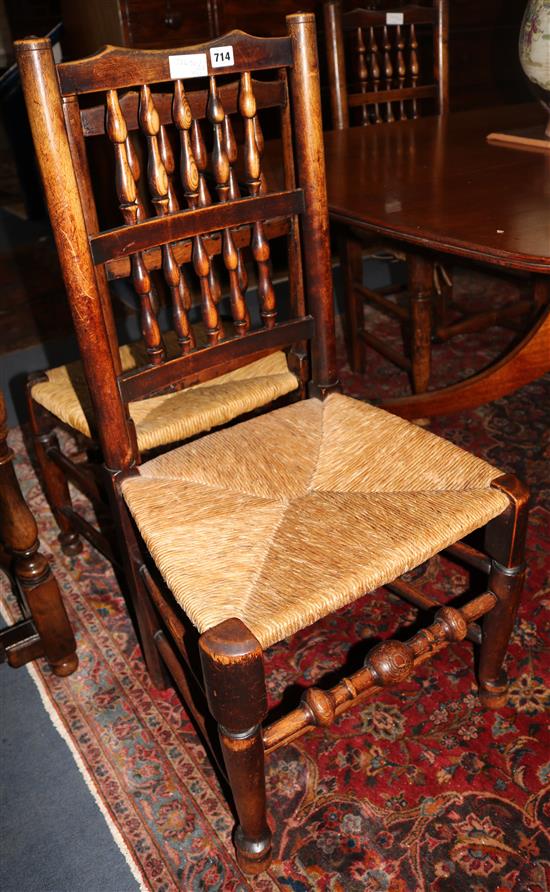 Harlequin set of 8 Lancashire spindle back dining chairs incl. 2 carvers